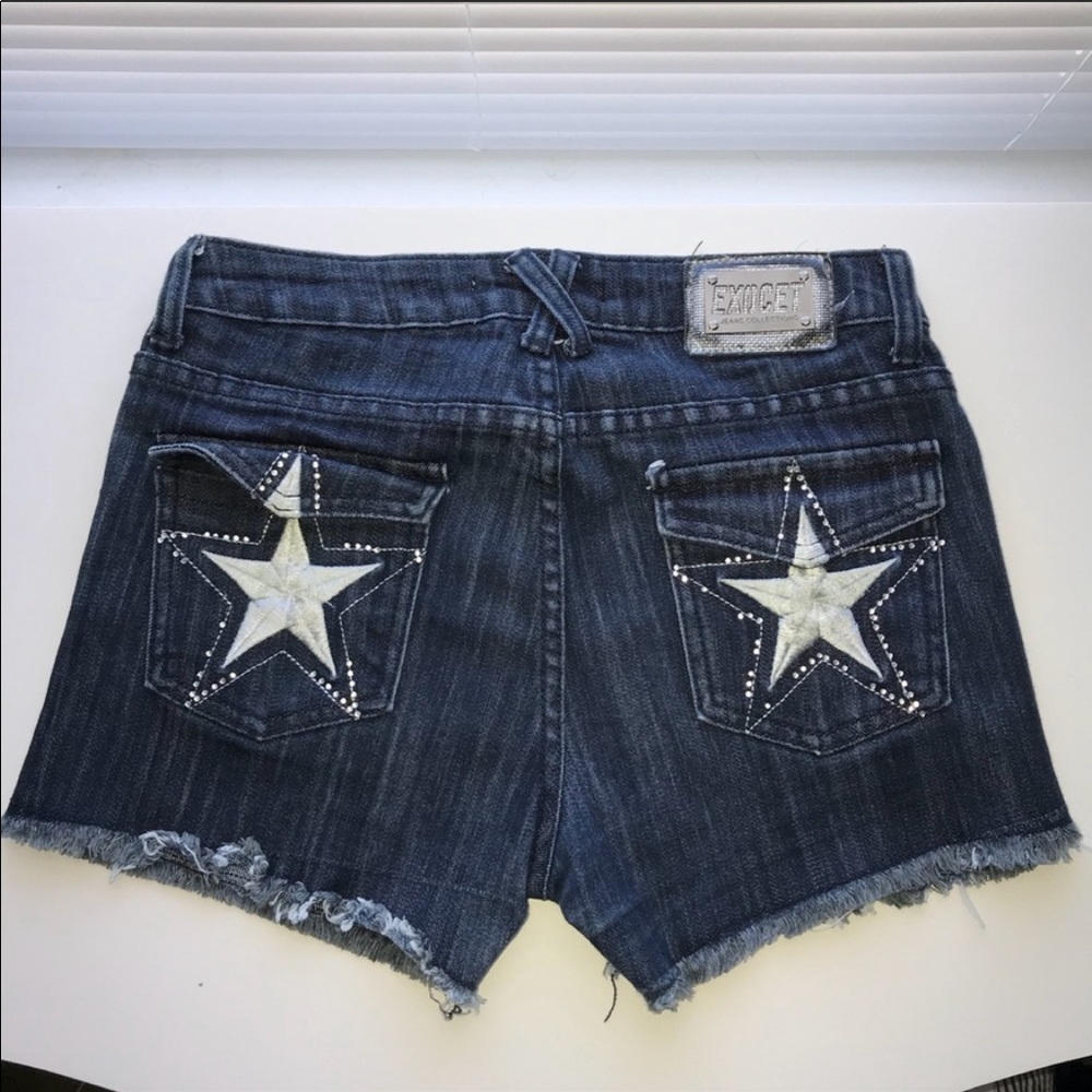 Exocet Star Jean Frayed Hem Shorts 5